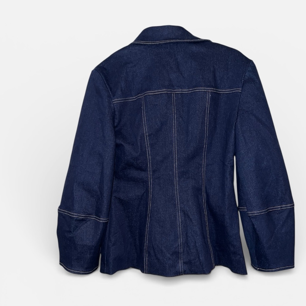COMMENSE Contrast Stitch Denim Jacket COLOR - Navy, Size Small NWT - Picture 11 of 12